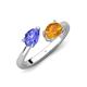 4 - Afra 1.47 ctw Tanzanite Pear Shape (7x5 mm) & Citrine Oval Shape (7x5 mm) Toi Et Moi Engagement Ring 