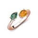 4 - Afra 1.58 ctw Lab Created Alexandrite Pear Shape (7x5 mm) & Citrine Oval Shape (7x5 mm) Toi Et Moi Engagement Ring 