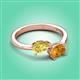 3 - Afra 1.62 ctw Yellow Sapphire Pear Shape (7x5 mm) & Citrine Oval Shape (7x5 mm) Toi Et Moi Engagement Ring 