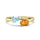 1 - Afra 1.32 ctw Aquamarine Pear Shape (7x5 mm) & Citrine Oval Shape (7x5 mm) Toi Et Moi Engagement Ring 