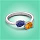 3 - Afra 1.32 ctw Iolite Pear Shape (7x5 mm) & Citrine Oval Shape (7x5 mm) Toi Et Moi Engagement Ring 