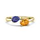1 - Afra 1.32 ctw Iolite Pear Shape (7x5 mm) & Citrine Oval Shape (7x5 mm) Toi Et Moi Engagement Ring 