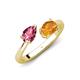 4 - Afra 1.42 ctw Pink Tourmaline Pear Shape (7x5 mm) & Citrine Oval Shape (7x5 mm) Toi Et Moi Engagement Ring 