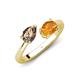 4 - Afra 1.37 ctw Smoky Quartz Pear Shape (7x5 mm) & Citrine Oval Shape (7x5 mm) Toi Et Moi Engagement Ring 