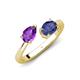 4 - Afra 1.32 ctw Amethyst Pear Shape (7x5 mm) & Iolite Oval Shape (7x5 mm) Toi Et Moi Engagement Ring 
