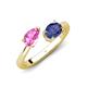 4 - Afra 1.57 ctw Pink Sapphire Pear Shape (7x5 mm) & Iolite Oval Shape (7x5 mm) Toi Et Moi Engagement Ring 