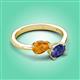 3 - Afra 1.32 ctw Citrine Pear Shape (7x5 mm) & Iolite Oval Shape (7x5 mm) Toi Et Moi Engagement Ring 