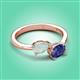 3 - Afra 1.02 ctw Opal Pear Shape (7x5 mm) & Iolite Oval Shape (7x5 mm) Toi Et Moi Engagement Ring 