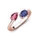 4 - Afra 1.37 ctw Pink Tourmaline Pear Shape (7x5 mm) & Iolite Oval Shape (7x5 mm) Toi Et Moi Engagement Ring 