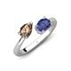 4 - Afra 1.32 ctw Smoky Quartz Pear Shape (7x5 mm) & Iolite Oval Shape (7x5 mm) Toi Et Moi Engagement Ring 