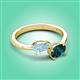 3 - Afra 1.60 ctw Aquamarine Pear Shape (7x5 mm) & London Blue Topaz Oval Shape (7x5 mm) Toi Et Moi Engagement Ring 