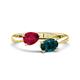 1 - Afra 1.95 ctw Ruby Pear Shape (7x5 mm) & London Blue Topaz Oval Shape (7x5 mm) Toi Et Moi Engagement Ring 