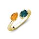 4 - Afra 1.65 ctw Citrine Pear Shape (7x5 mm) & London Blue Topaz Oval Shape (7x5 mm) Toi Et Moi Engagement Ring 