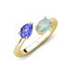 4 - Afra 1.25 ctw Tanzanite Pear Shape (7x5 mm) & Opal Oval Shape (7x5 mm) Toi Et Moi Engagement Ring 