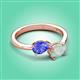 3 - Afra 1.25 ctw Tanzanite Pear Shape (7x5 mm) & Opal Oval Shape (7x5 mm) Toi Et Moi Engagement Ring 