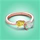 3 - Afra 1.40 ctw Yellow Sapphire Pear Shape (7x5 mm) & Opal Oval Shape (7x5 mm) Toi Et Moi Engagement Ring 