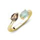 4 - Afra 1.15 ctw Smoky Quartz Pear Shape (7x5 mm) & Opal Oval Shape (7x5 mm) Toi Et Moi Engagement Ring 