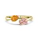 1 - Afra 1.40 ctw Citrine Pear Shape (7x5 mm) & Morganite Oval Shape (7x5 mm) Toi Et Moi Engagement Ring 
