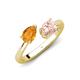 4 - Afra 1.40 ctw Citrine Pear Shape (7x5 mm) & Morganite Oval Shape (7x5 mm) Toi Et Moi Engagement Ring 