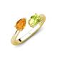 4 - Afra 1.55 ctw Citrine Pear Shape (7x5 mm) & Peridot Oval Shape (7x5 mm) Toi Et Moi Engagement Ring 