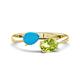 1 - Afra 1.80 ctw Blue Sapphire Pear Shape (7x5 mm) & Peridot Oval Shape (7x5 mm) Toi Et Moi Engagement Ring 