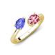 4 - Afra 1.60 ctw Tanzanite Pear Shape (7x5 mm) & Pink Tourmaline Oval Shape (7x5 mm) Toi Et Moi Engagement Ring 