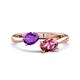 1 - Afra 1.50 ctw Amethyst Pear Shape (7x5 mm) & Pink Tourmaline Oval Shape (7x5 mm) Toi Et Moi Engagement Ring 