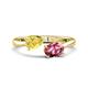 1 - Afra 1.75 ctw Yellow Sapphire Pear Shape (7x5 mm) & Pink Tourmaline Oval Shape (7x5 mm) Toi Et Moi Engagement Ring 