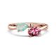 1 - Afra 1.20 ctw Opal Pear Shape (7x5 mm) & Pink Tourmaline Oval Shape (7x5 mm) Toi Et Moi Engagement Ring 