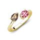 4 - Afra 1.50 ctw Smoky Quartz Pear Shape (7x5 mm) & Pink Tourmaline Oval Shape (7x5 mm) Toi Et Moi Engagement Ring 