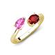 4 - Afra 1.85 ctw Pink Sapphire Pear Shape (7x5 mm) & Red Garnet Oval Shape (7x5 mm) Toi Et Moi Engagement Ring 
