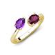4 - Afra 1.65 ctw Amethyst Pear Shape (7x5 mm) & Rhodolite Garnet Oval Shape (7x5 mm) Toi Et Moi Engagement Ring 