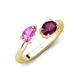 4 - Afra 1.90 ctw Pink Sapphire Pear Shape (7x5 mm) & Rhodolite Garnet Oval Shape (7x5 mm) Toi Et Moi Engagement Ring 