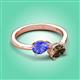 3 - Afra 1.50 ctw Tanzanite Pear Shape (7x5 mm) & Smoky Quartz Oval Shape (7x5 mm) Toi Et Moi Engagement Ring 