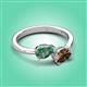 3 - Afra 1.61 ctw Lab Created Alexandrite Pear Shape (7x5 mm) & Smoky Quartz Oval Shape (7x5 mm) Toi Et Moi Engagement Ring 