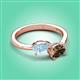 3 - Afra 1.35 ctw Aquamarine Pear Shape (7x5 mm) & Smoky Quartz Oval Shape (7x5 mm) Toi Et Moi Engagement Ring 