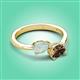 3 - Afra 1.10 ctw Opal Pear Shape (7x5 mm) & Smoky Quartz Oval Shape (7x5 mm) Toi Et Moi Engagement Ring 
