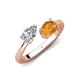 4 - Afra 1.52 ctw GIA Certified Natural Diamond  Pear Shape (7x5 mm) & Citrine Oval Shape (7x5 mm) Toi Et Moi Engagement Ring 