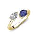 4 - Afra 1.47 ctw GIA Certified Natural Diamond  Pear Shape (7x5 mm) & Iolite Oval Shape (7x5 mm) Toi Et Moi Engagement Ring 