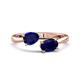 1 - Afra 1.80 ctw Blue Sapphire Pear Shape (7x5 mm) & Blue Sapphire Oval Shape (7x5 mm) Toi Et Moi Engagement Ring 