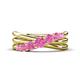 1 - Miesha 0.53 ctw Pink Sapphire Crossover 7 Stone Wedding Band 