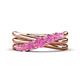 1 - Miesha 0.53 ctw Pink Sapphire Crossover 7 Stone Wedding Band 