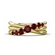 1 - Miesha 0.59 ctw Red Garnet Crossover 7 Stone Wedding Band 