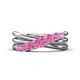 1 - Miesha 0.53 ctw Pink Sapphire Crossover 7 Stone Wedding Band 