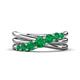 1 - Miesha 0.39 ctw Emerald Crossover 7 Stone Wedding Band 