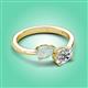 3 - Afra 1.15 ctw Opal Pear Shape (7x5 mm) & IGI Certified Lab Grown Diamond Oval Shape (7x5 mm) Toi Et Moi Engagement Ring 