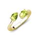 4 - Afra 1.70 ctw Peridot Pear Shape (7x5 mm) & Peridot Oval Shape (7x5 mm) Toi Et Moi Engagement Ring 