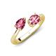 4 - Afra 1.55 ctw Pink Tourmaline Pear Shape (7x5 mm) & Pink Tourmaline Oval Shape (7x5 mm) Toi Et Moi Engagement Ring 
