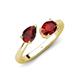 4 - Afra 1.85 ctw Red Garnet Pear Shape (7x5 mm) & Red Garnet Oval Shape (7x5 mm) Toi Et Moi Engagement Ring 