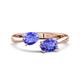 1 - Afra 1.60 ctw Tanzanite Pear Shape (7x5 mm) & Tanzanite Oval Shape (7x5 mm) Toi Et Moi Engagement Ring 